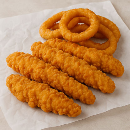Chicken Tenders (3pc) Basket | Onion Rings