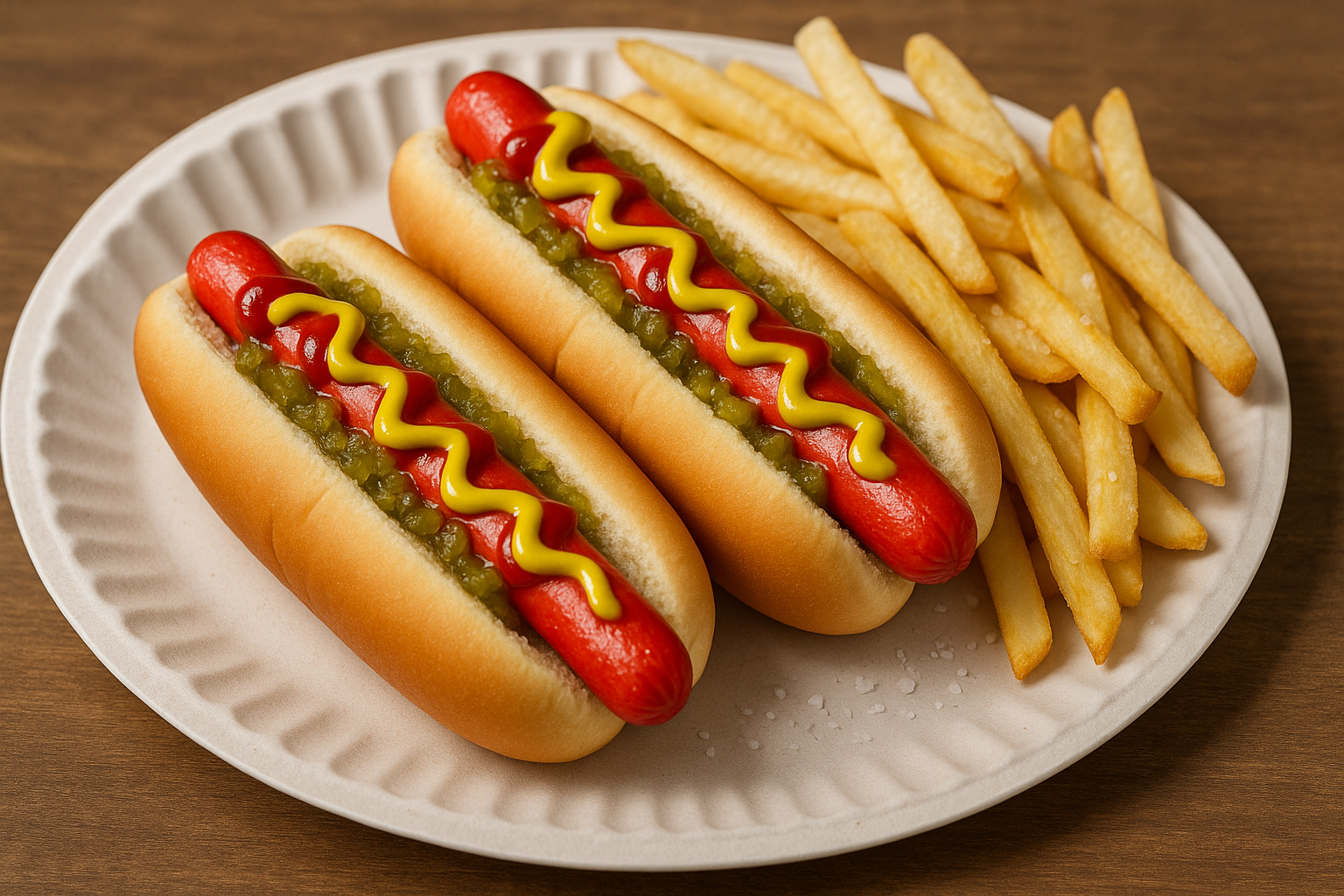 Grilled Hot Dogs (2) with French Fries